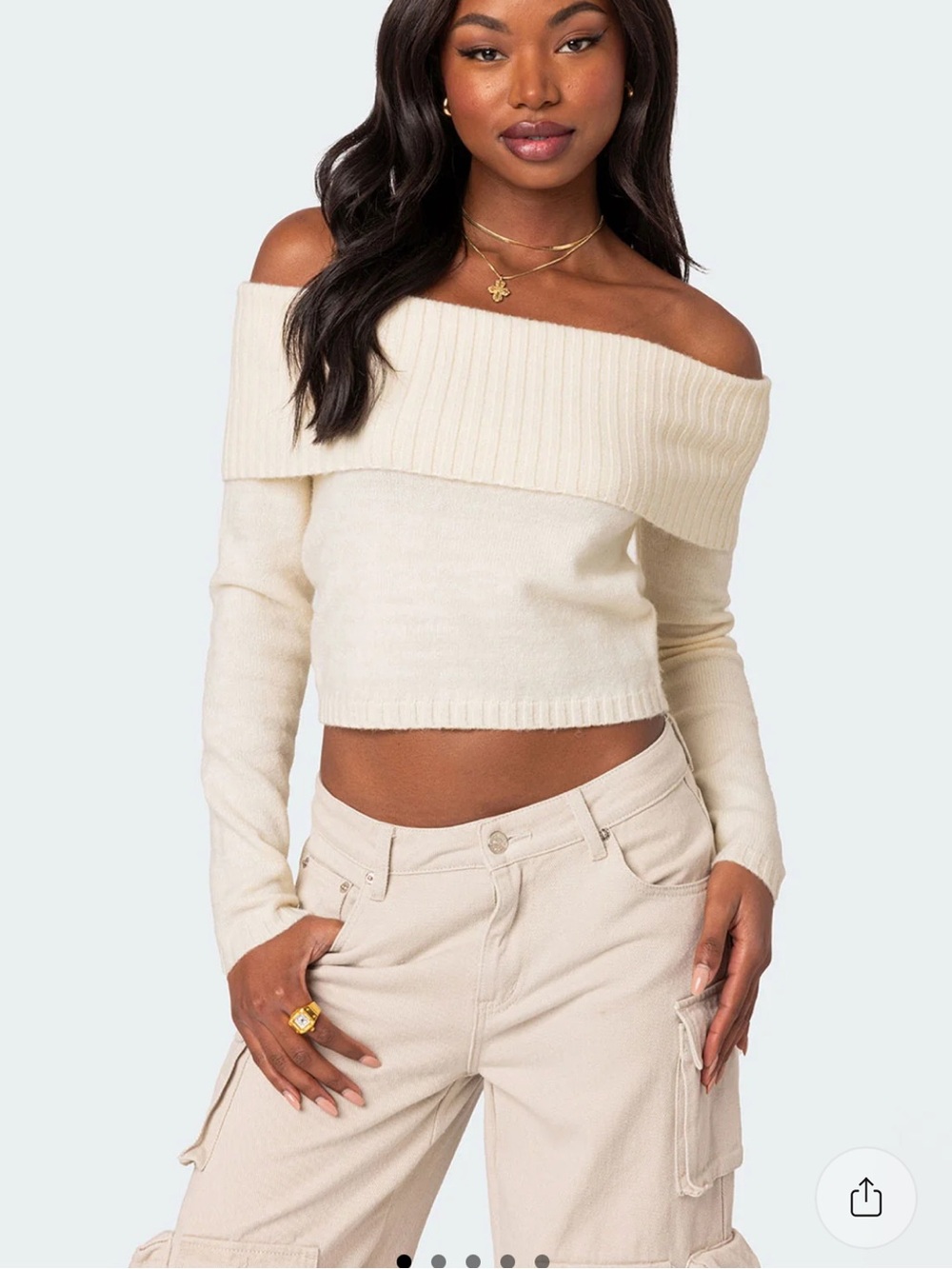 Edikted Fold Over Knit Sweather